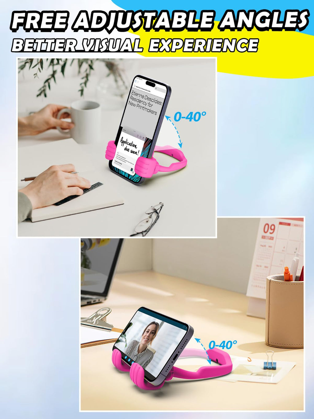 Christmas Stocking Stuffers for Teen Girls Women Cell Phone Holder Hot Pink