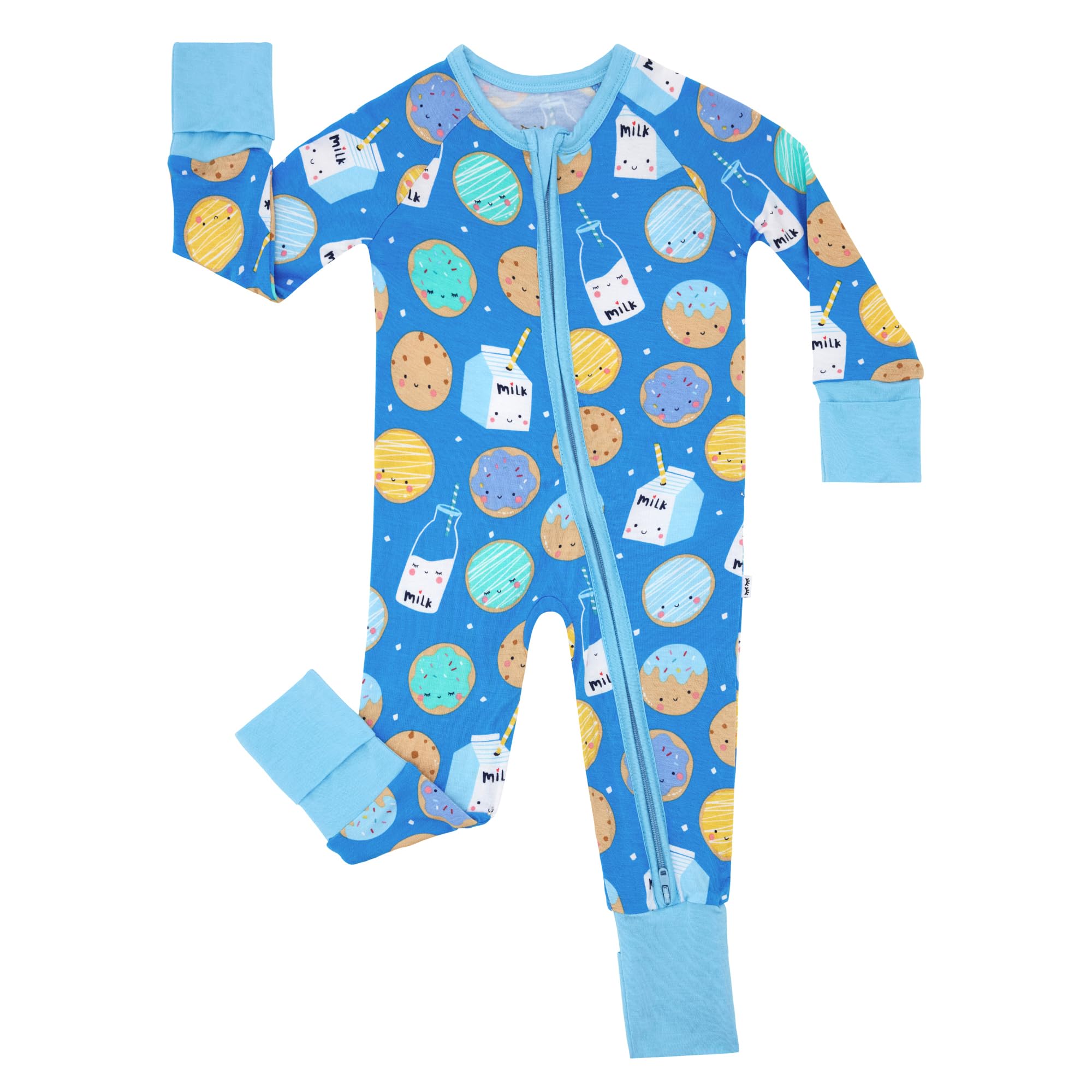 Little Sleepies Baby Pajamas, Blue Cookies & Milk, 6-12M