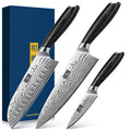 HOSHANHO 3 Pcs Knife Set, Professional Kitchen Knife Set, Pakkawood Handle