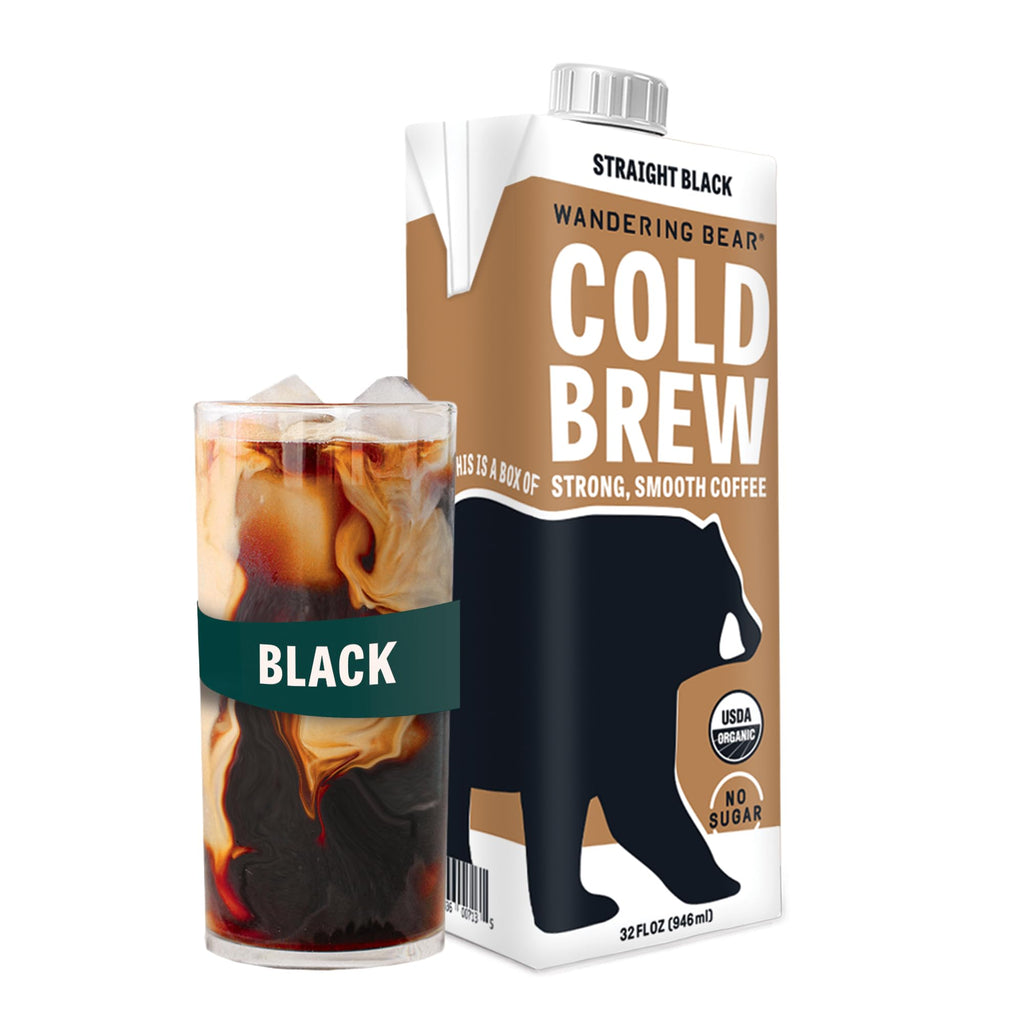Wandering Bear Extra Strong Organic Cold Brew - Straight Black, 32 oz