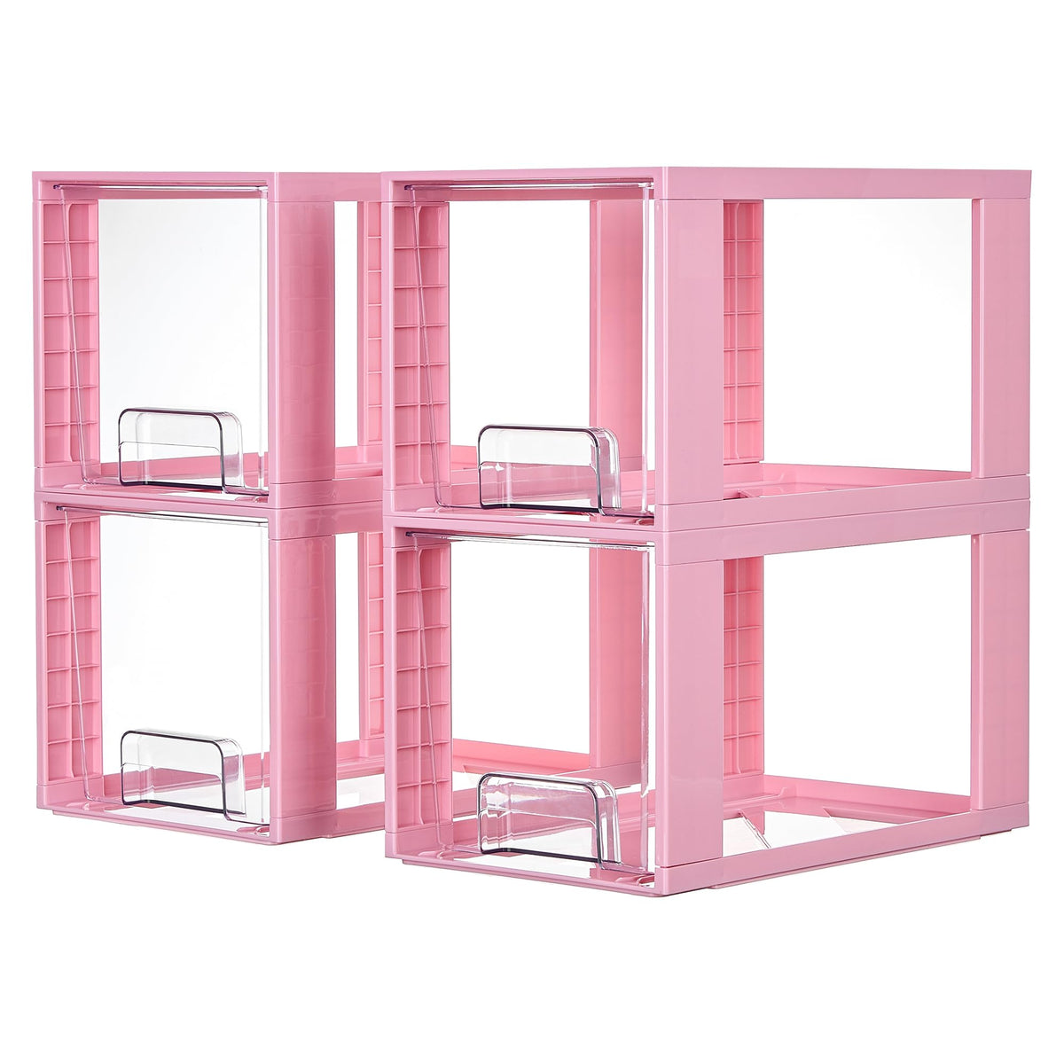 Vtopmart 2 Pack Large Stackable Storage Drawers, Clear