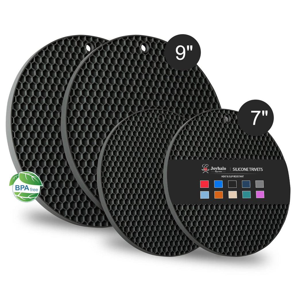 Joyhalo 4 Pack Silicone Trivet for Hot Dishes