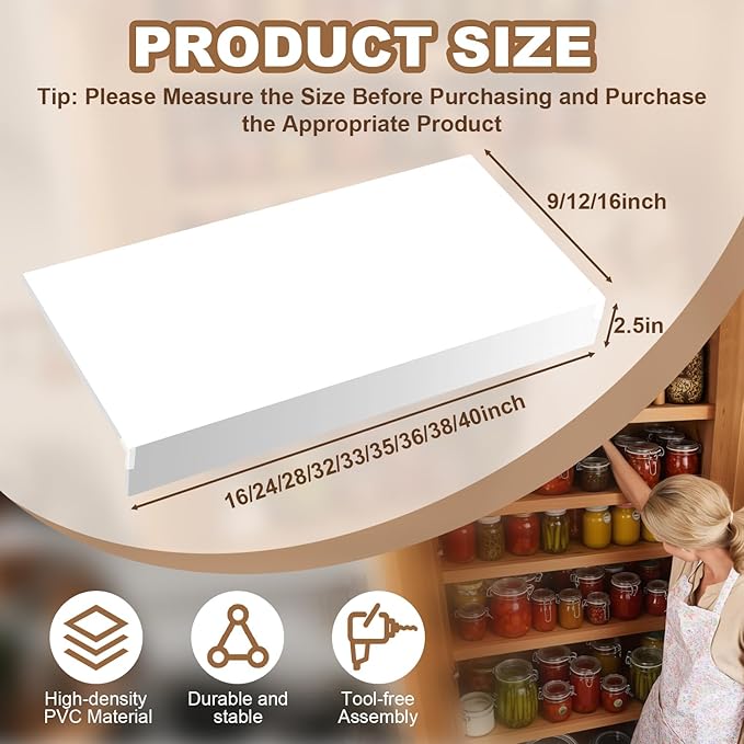 5 Pcs Wire Rack Covers 40x16x2.5 inch PVC Pantry Shelf Cover 0.31 inch Thick Removable Closet Wire Rack Shelf Covers,Decoration Kitchen Bathroom Office Shelving (Light Luxury White,40x16x2.5inch)