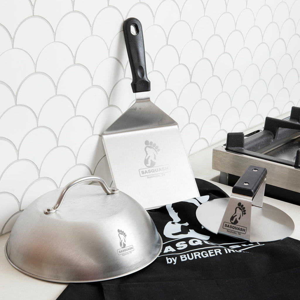 Sasquash Mammoth Smash Burger Spatula, Stainless Steel, 6 x 5.5 Inch Blade