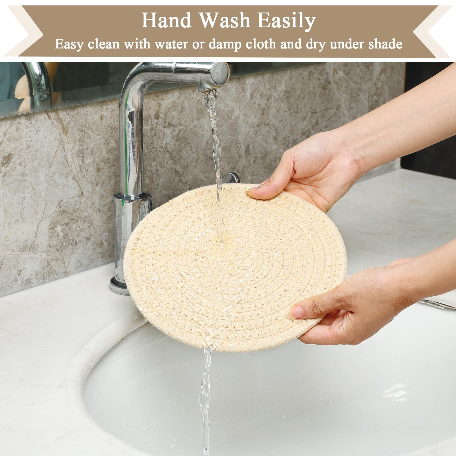 SHACOS 10 Inches Trivets for Hot Dishes, 4 Pieces Cotton Trivets Mats