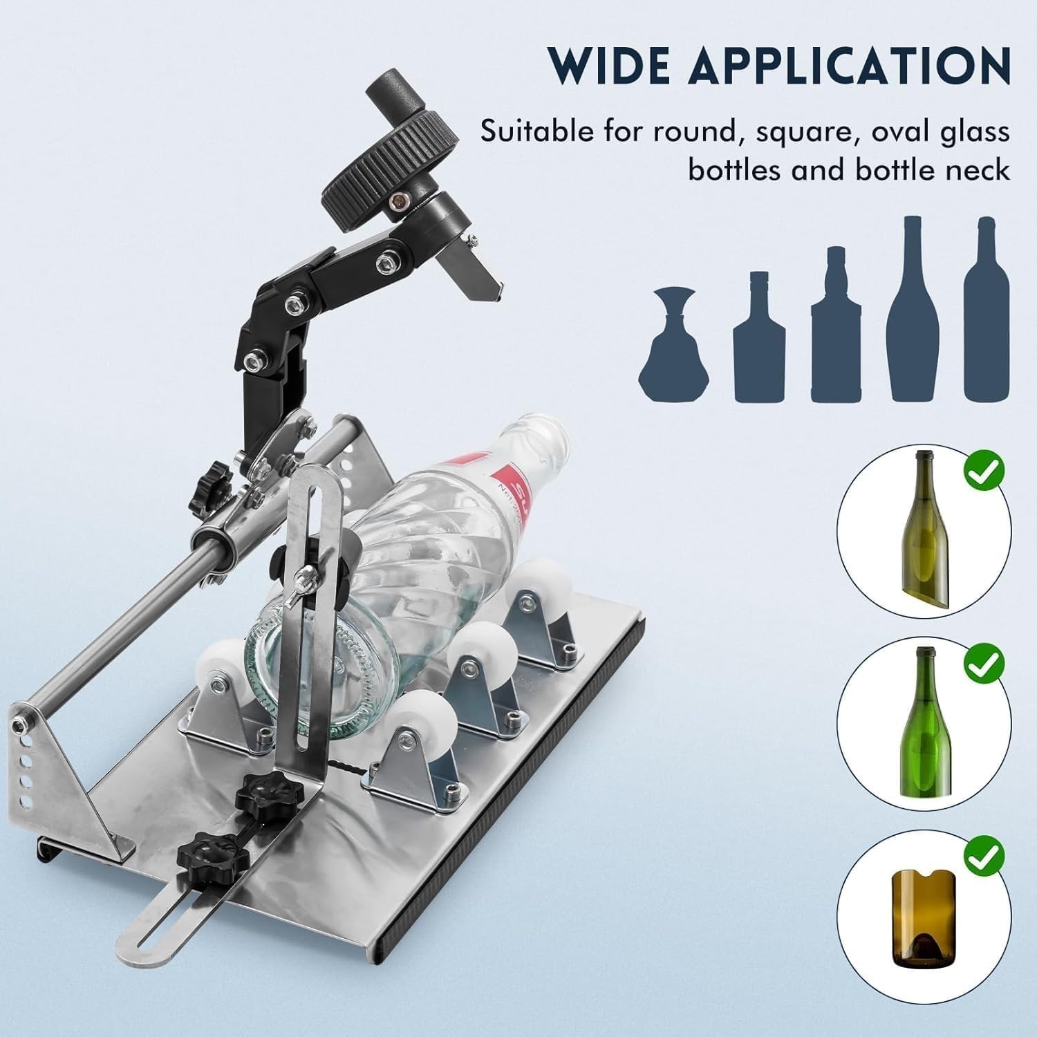 Upgraded Glass Bottle Cutter kit, Wine Bottle Cutter, Glass Bottle Cutter Set Glass Bottle Cutter for All Shapes, Bottle Cutter Glass Cutter kit Round and Square, Wine Bottle Cutter Tools, Bottle DIY