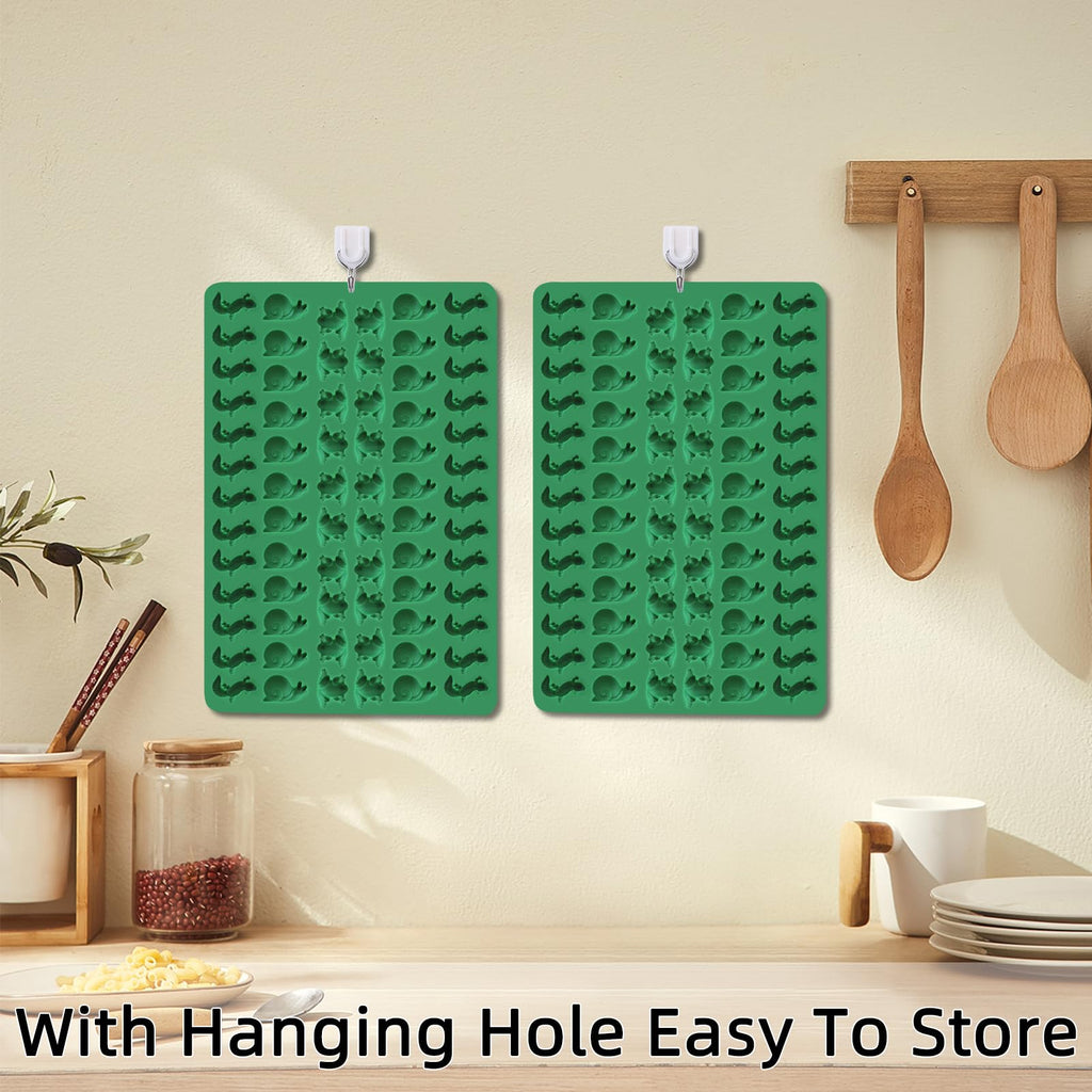 2 PCS Animal Silicone Molds, 104 Cavity Frog, Lizard, Snails Shaped Mini Silicone Molds for Baking Biscuits, Cookie,Candy, Chocolate, Jelly,Ice Cube,Pet Dog Treats Mold