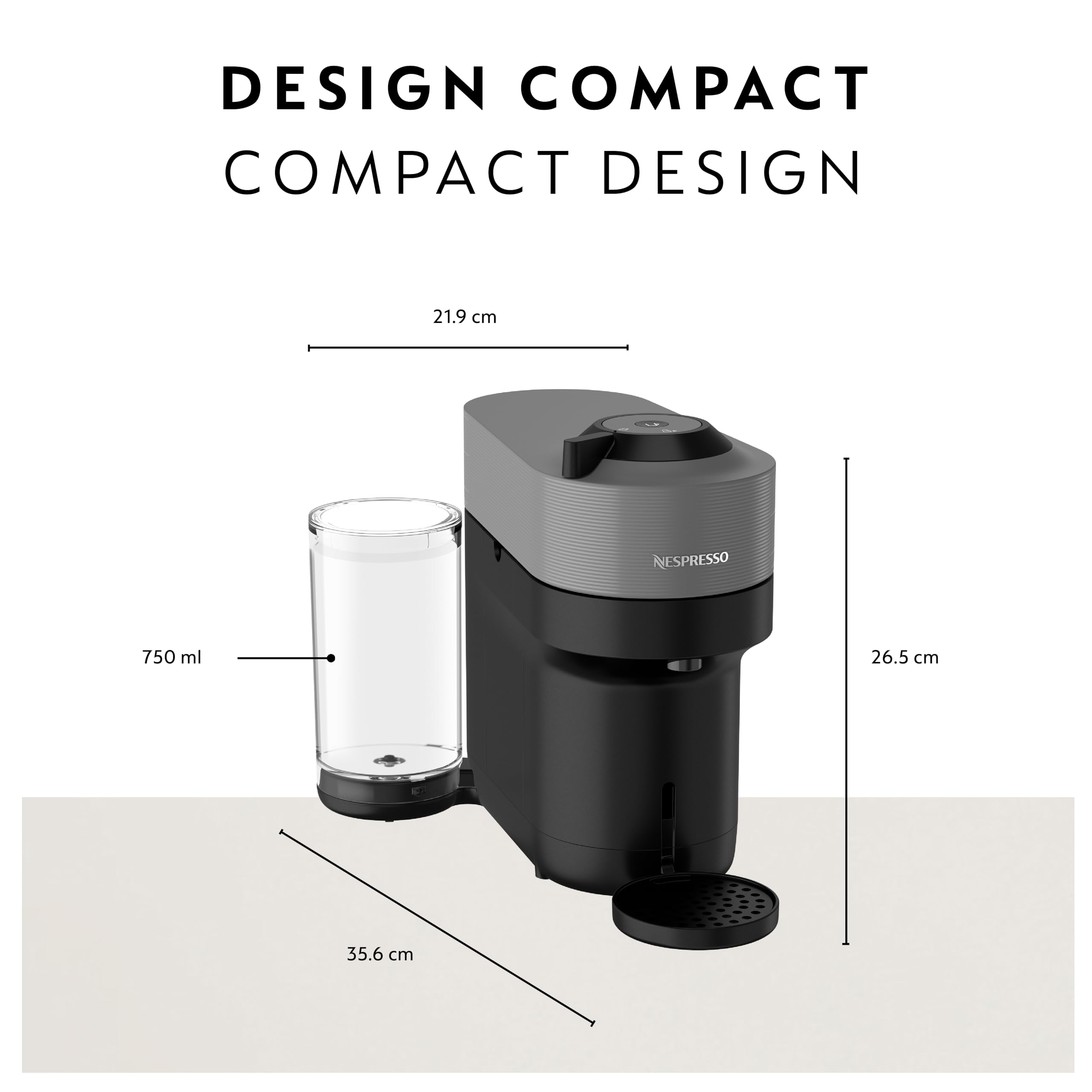 Nespresso Vertuo Pop+ Coffee and Espresso Maker by Breville, Dark Grey