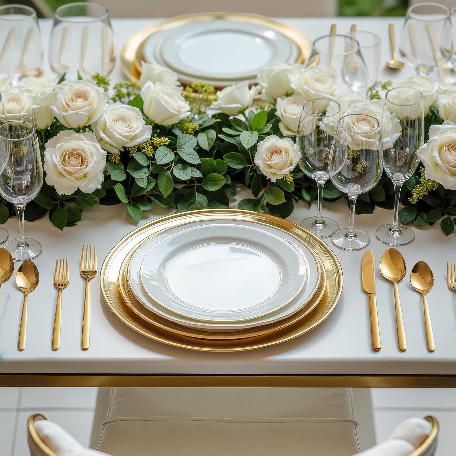 KINGSTONE Gold Silverware Set, 20 Piece Flatware Cutlery Set for 4, 18/10 Stainless Steel Silverware Mirror Polished Dishwasher Safe for Home, Restaurant, Wedding, Party(Gold, 20 pieces for 4)