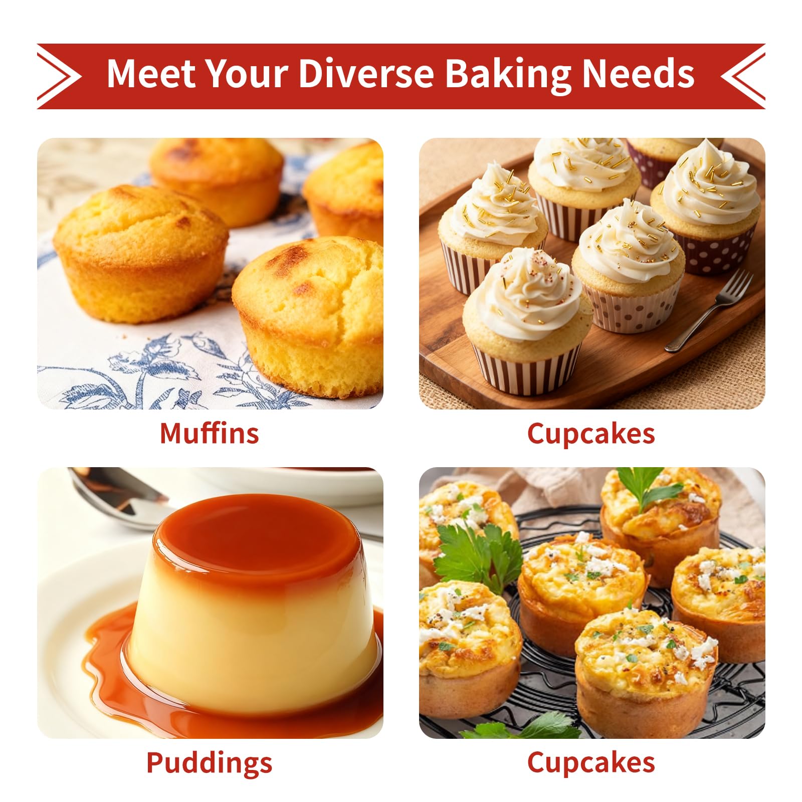 Bongpuda Silicone Muffin Pan with Metal Reinforced Frame,2 Pcs 2.9" Regular Size 12 Cups Egg Bite Mold,Non-Stick,Easy Release,For Egg Muffins, Cupcakes, Large Muffins,Cheesecakes(Orange + Red)