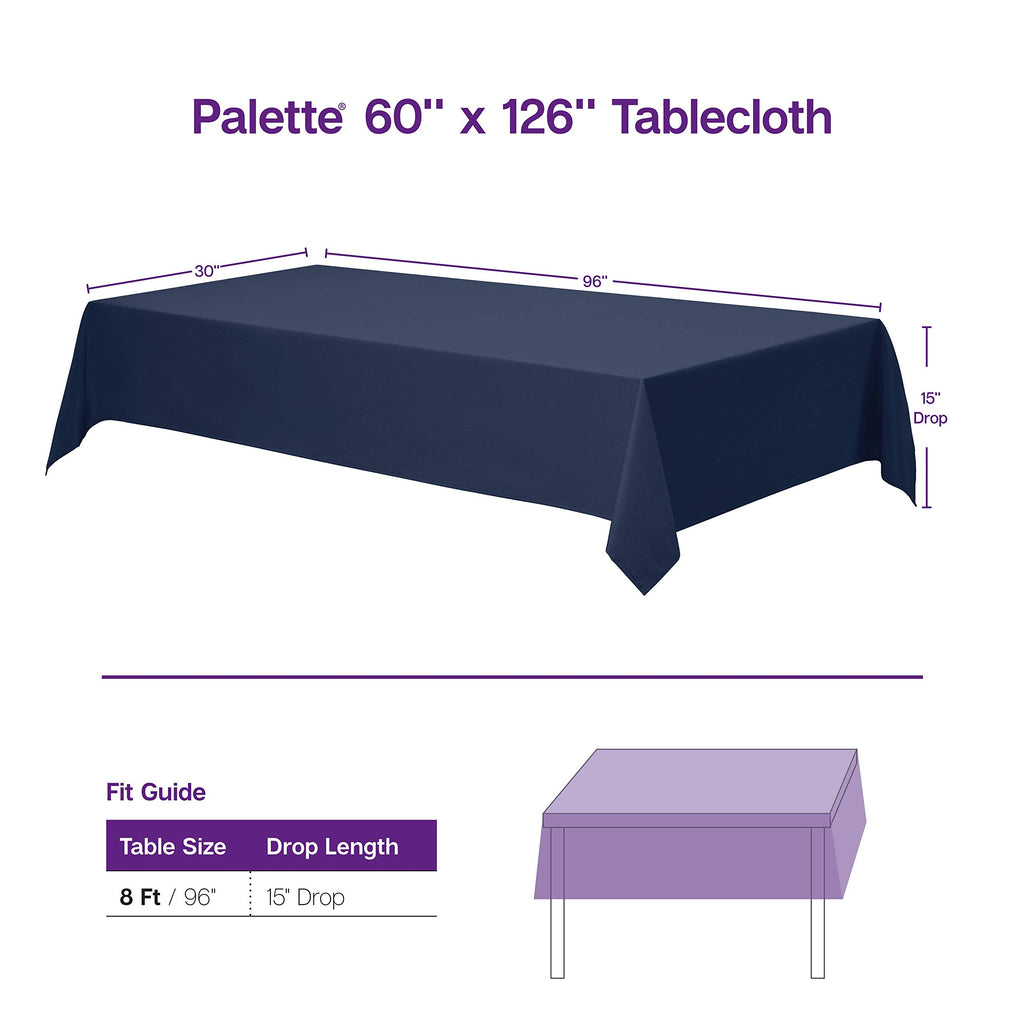 Gee Di Moda Rectangle Tablecloth - 60 x 126 Inch Hunter Green Table Cloth for 8 Foot Rectangle Tables - Heavy Duty Washable Fabric - for Holiday Party, Dinner, Weddings, Baby Shower & Events