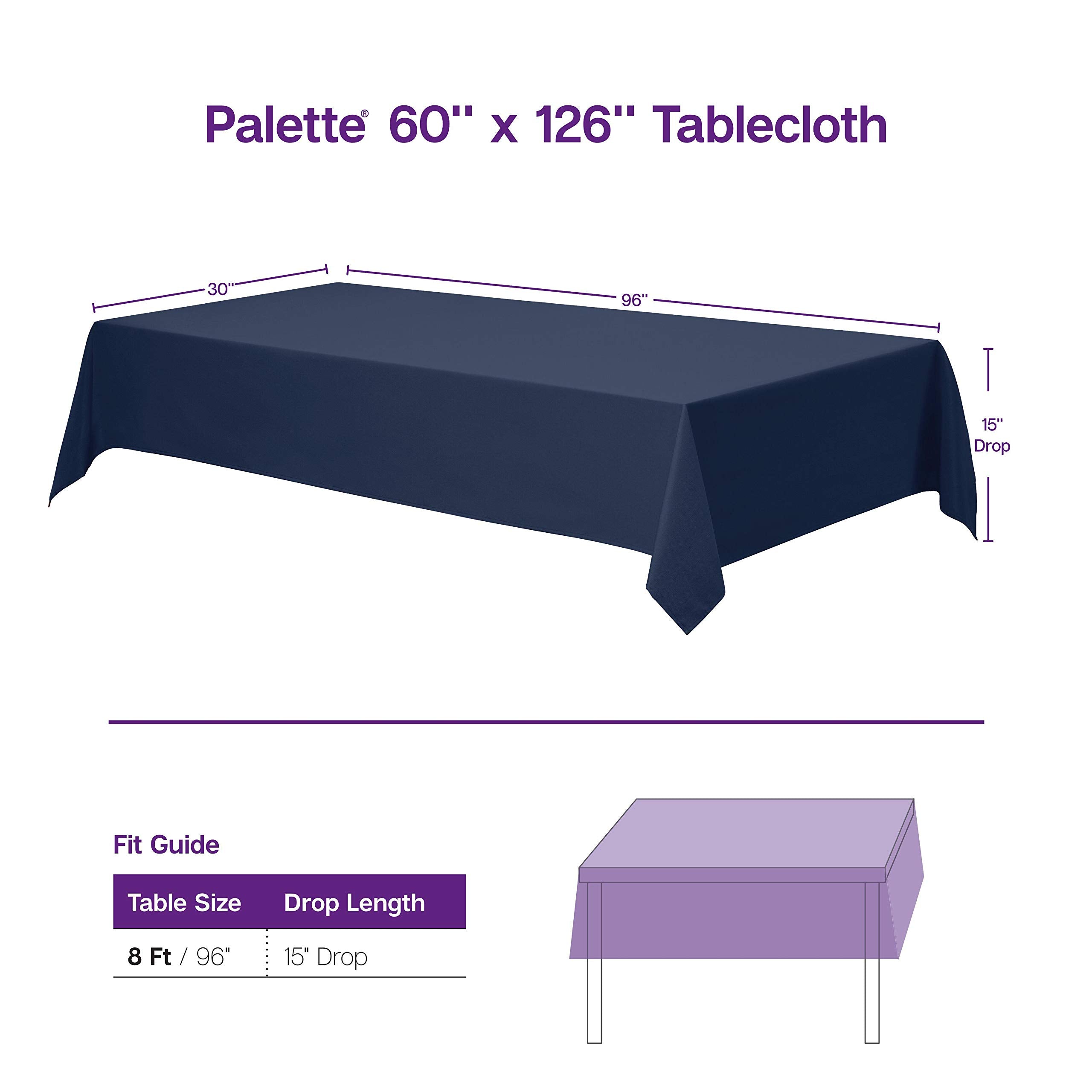Gee Di Moda Rectangle Tablecloth - 60 x 126 Inch Beige Table Cloth for 8 Foot Rectangle Tables - Heavy Duty Washable Fabric - for Holiday Party, Dinner, Weddings, Baby Shower & Events
