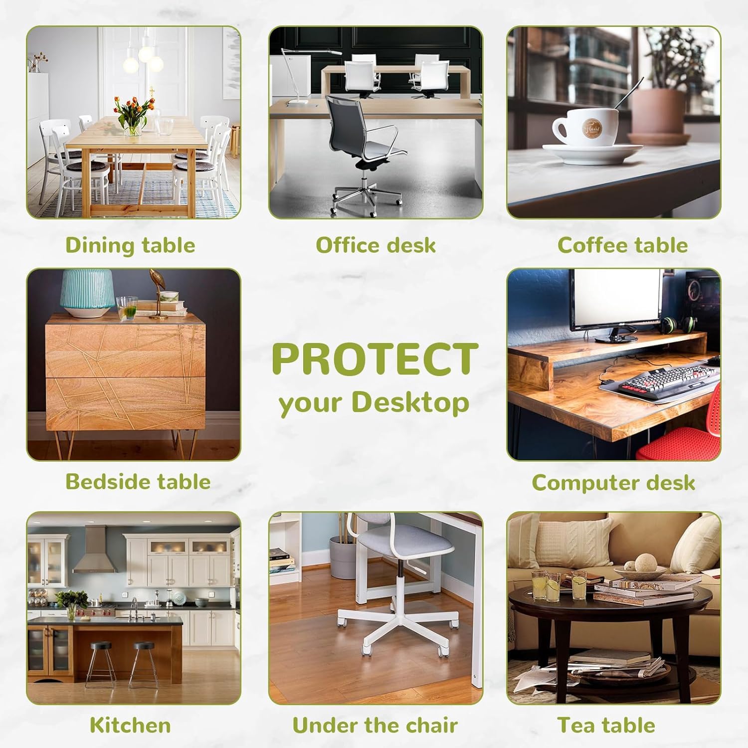 Eisdroma 34 x 54 Inch Clear Table Cover Protector, Clear Table Protector for Dining Room Table, 1.5mm Plastic Table Cover, Waterproof Table Pad for Kitchen, Office
