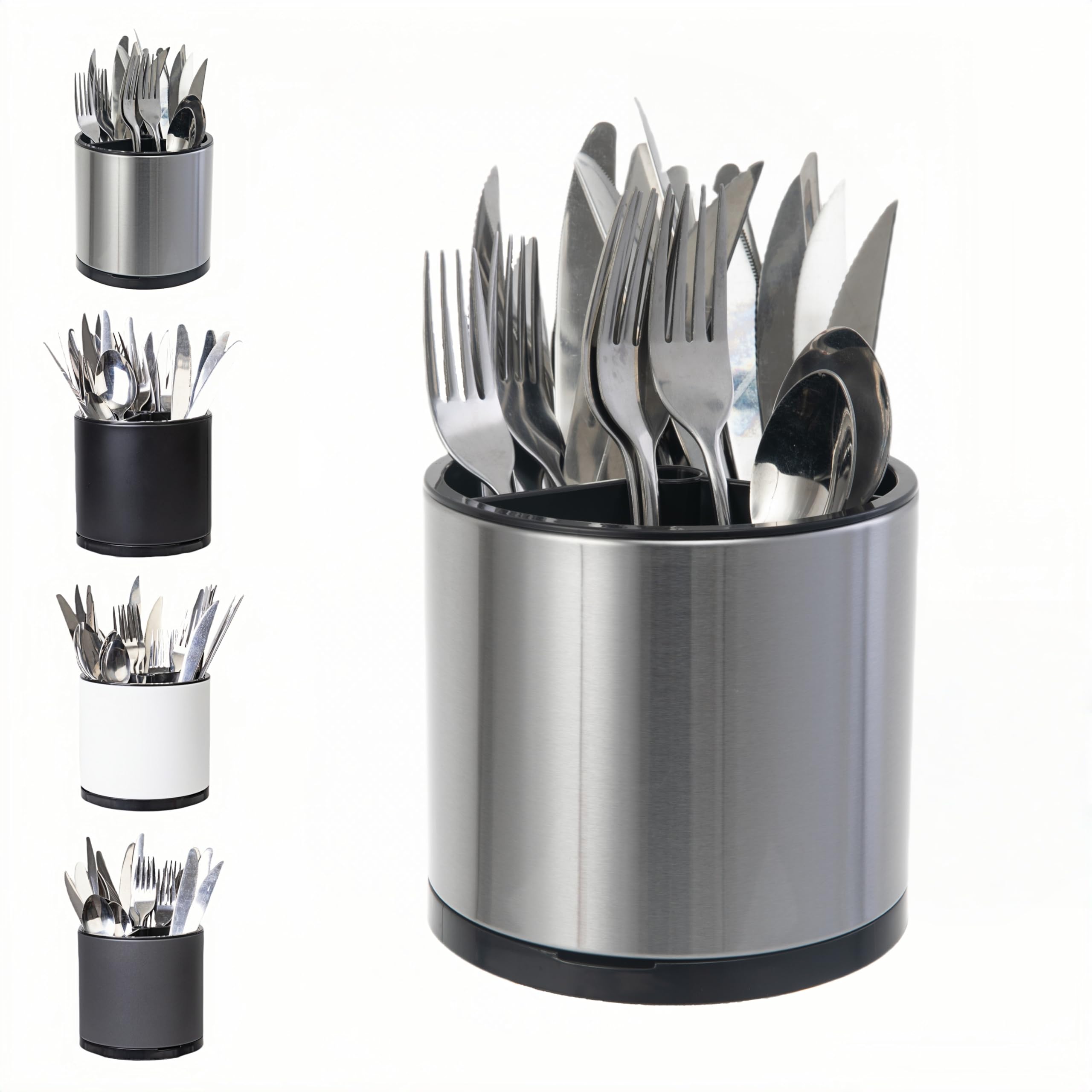 LIBODOUR Utensil Holder, 360°Rotating Kitchen Utensil Holder For Counter