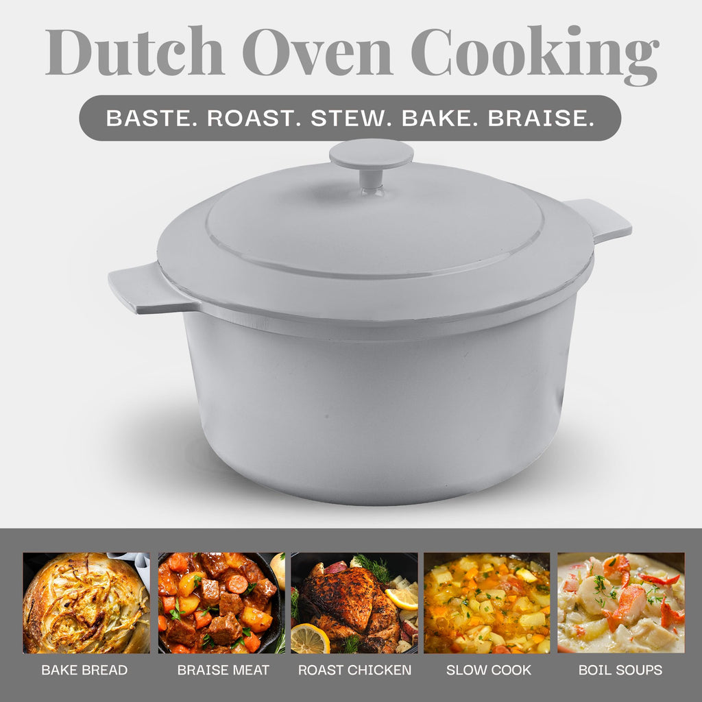 Gotham Steel 5 Qt Dutch Oven Pot with Lid, Gray