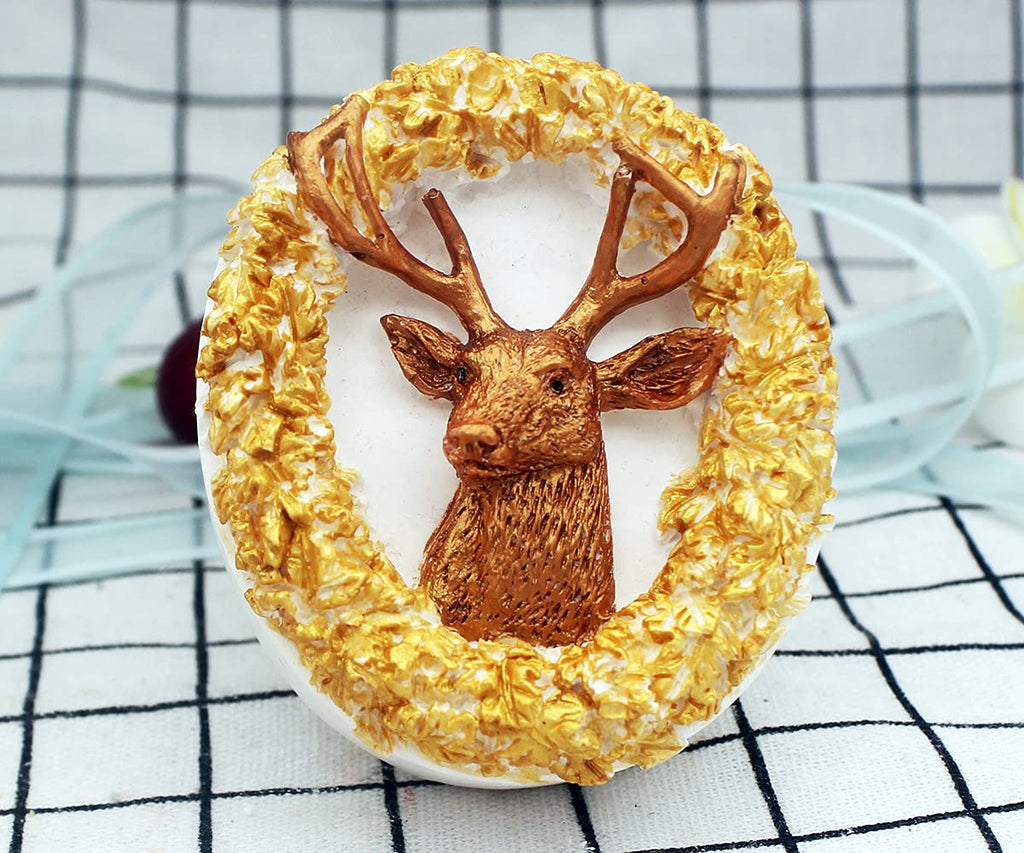 Deer Silicone Animal Soap Mold - Round Shape for Candle and Cake Decoration