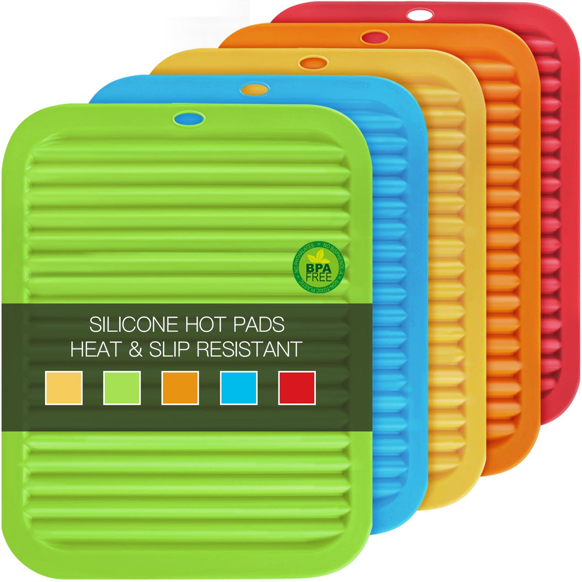 Silicone Trivets for Hot Pots and Pans, 3 Pack Heat Resistant Pot Holders for kitchen Large Silicone Trivet Mat for Hot Dishes, Black Hot Pads for Kitchen Counter, Hot Mats Spoon Rest, 9 * 12 Inches