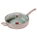 T-fal Refresh Ceramic Nonstick Saute Pan with Lid 5 Qt, Oven Safe up to 350°F Cookware, Stay-Cool Handle, Skillet Pots and Pans, Dusty Rose