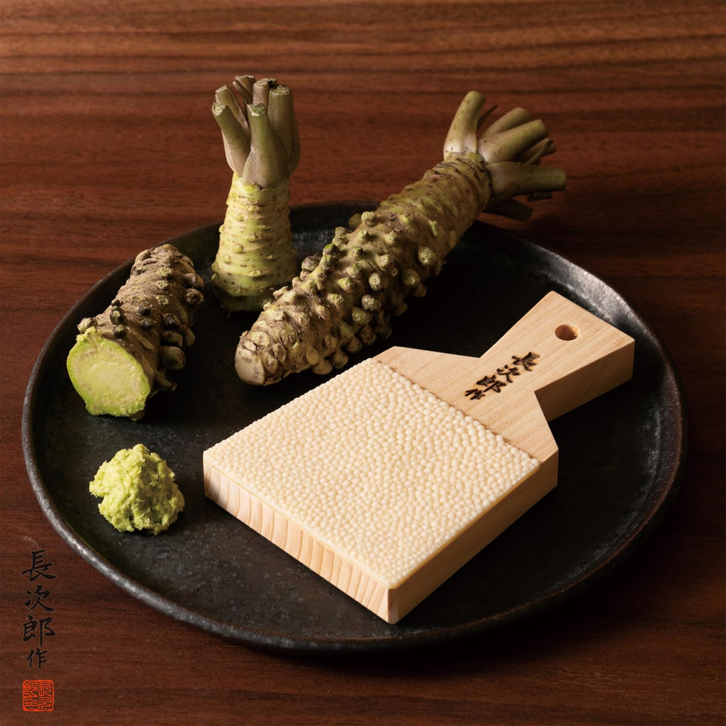 Traditional Japanese grater for wasabi and ginger (bamboo brush, large grater)