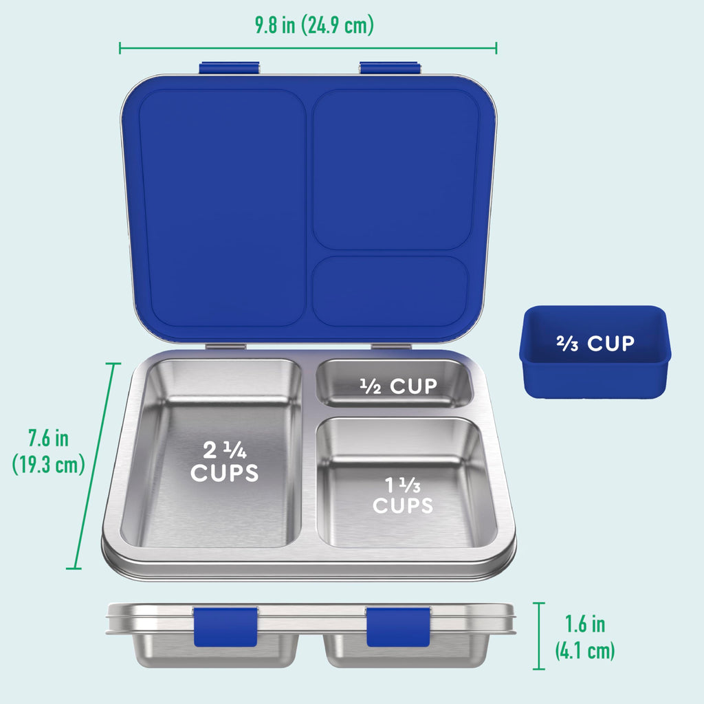 Bentgo Kids Prints Stainless Steel Leak-Resistant 3-Compartment Lunch Box