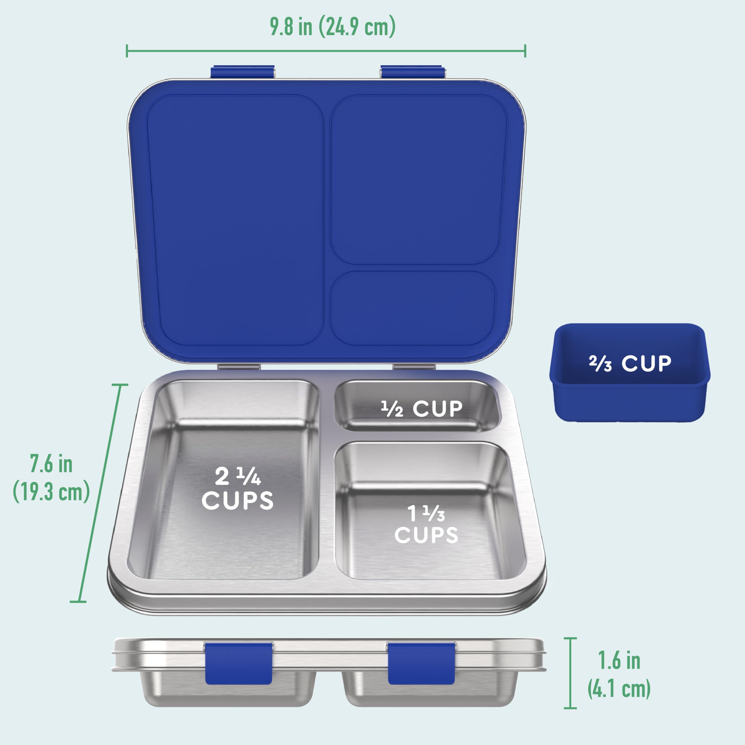 Bentgo Kids Prints Stainless Steel Leak-Resistant 3-Compartment Lunch Box