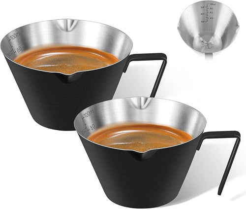 3 Pc Stainless Steel Espresso Shot Cups, 3.4oz/100ml