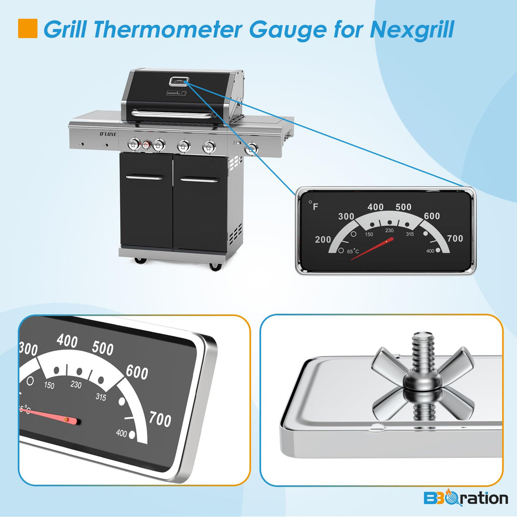 3 5/8" Grill Thermometer Gauge for Nexgrill 720-0830A 720-0864M 720-0896C 720-0896 Kenmore Grill Replacement Parts 148.16154211 148.34178411 146.23673310, Grill Heat Indicator for Nexgrill