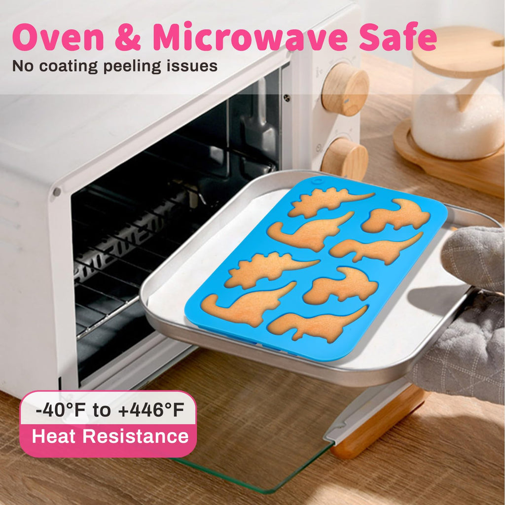 JOERSH Dinosaur Silicone Candy Molds, 2Pcs, 16-Cavity