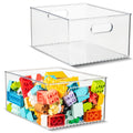 primebox 2 Pack Clear Plastic Organizer Bins with Handles for Home Organization. Storage Containers for Organizing Fridge, Freezer, Cabinet. Pantry, Great for Kitchen, Garage, Laundry Room. 10"x8"x5"