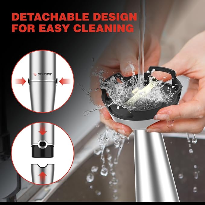 1100W Corded Hand Blender – 6-in-1 Stick Blender – Variable Speed Immersion Blender with Titanium Blades – Corded Blender with Whisk Chopper Frother Storage Holder & Silicone Cover