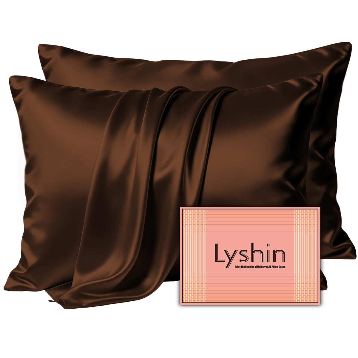 LYSHIN Silk Pillow Cases Standard Size with Hidden Zipper, Leopard