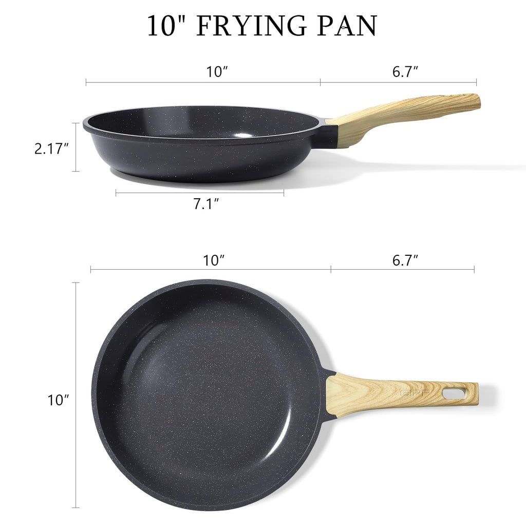 GiPP Ceramic Nonstick Frying Pan - 10 Inch Healthy Non-Toxic Non Stick Skillet Omelette Pans, Induction Compatible Chef Pan, PFAS & PFOA-Free, Dishwasher Safe, Stay Cool Handles Visit the Store
