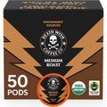 Death Wish Coffee Medium Roast Single Serve Coffee Pods, Organic, 50 Count