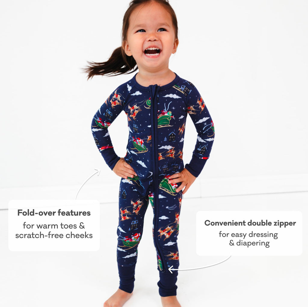 Little Sleepies Baby Christmas Pajamas, Santa's Sleigh, Preemie