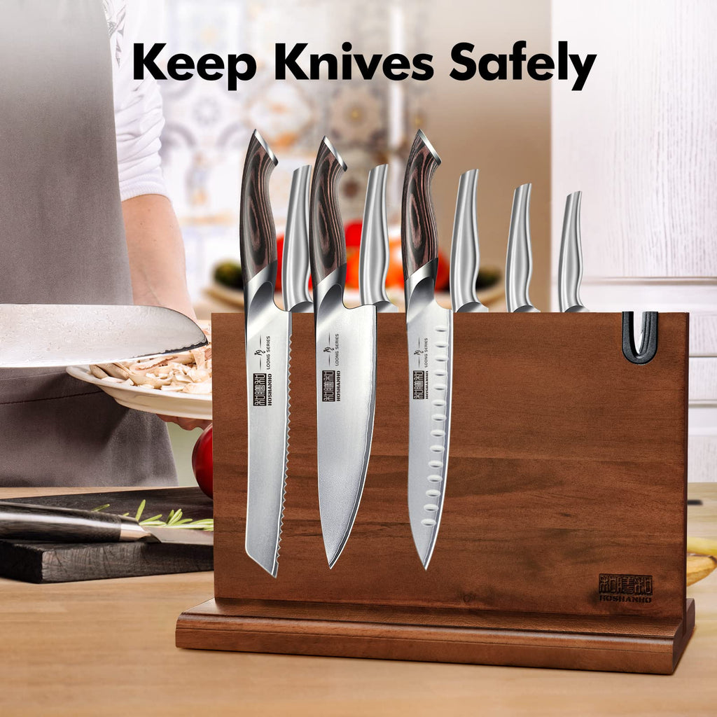 HOSHANHO Magnetic Knife Block 14 x 10", Double Sided Magnetic Knife Holder