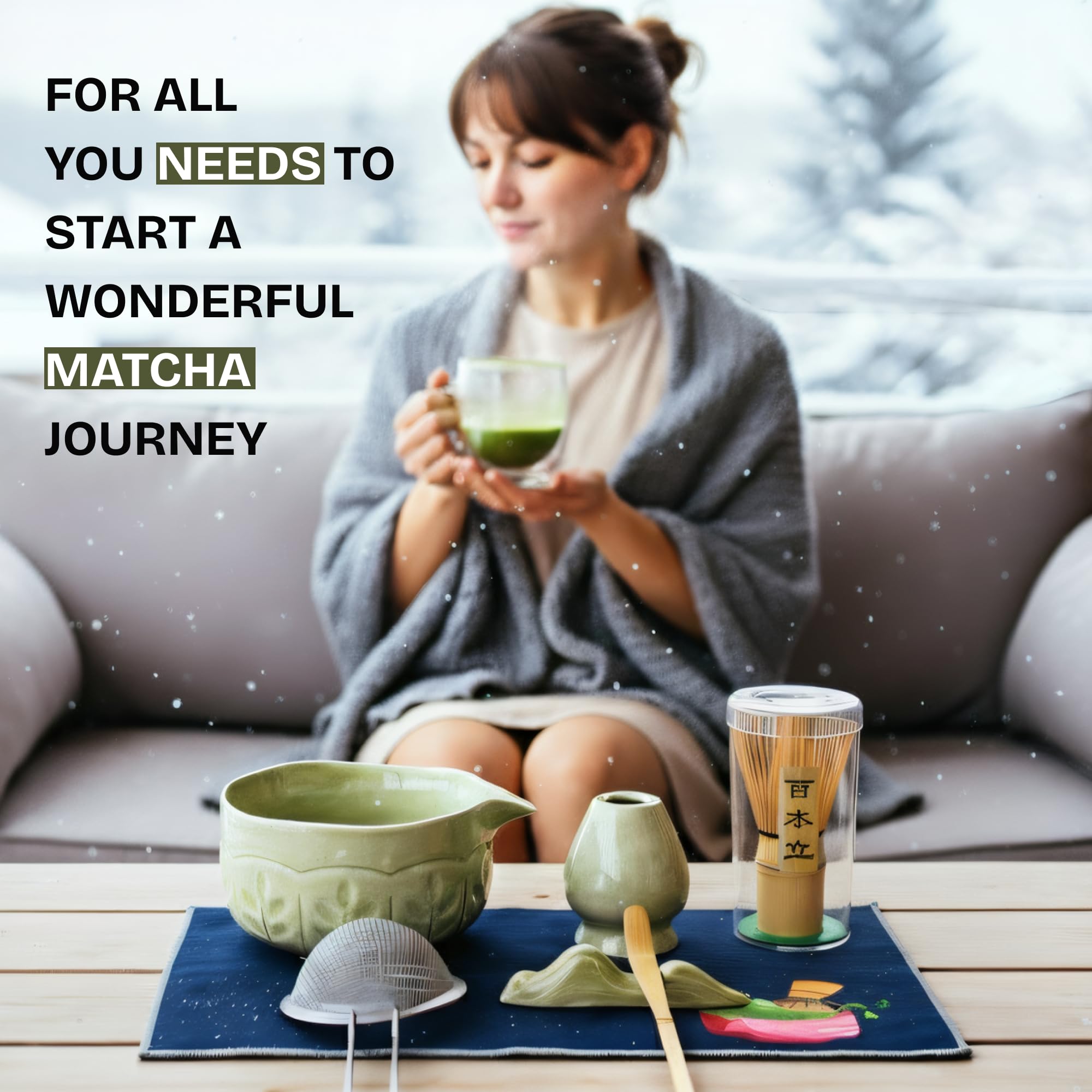 8-Piece Matcha Whisk Set with Bowl for Beginners
