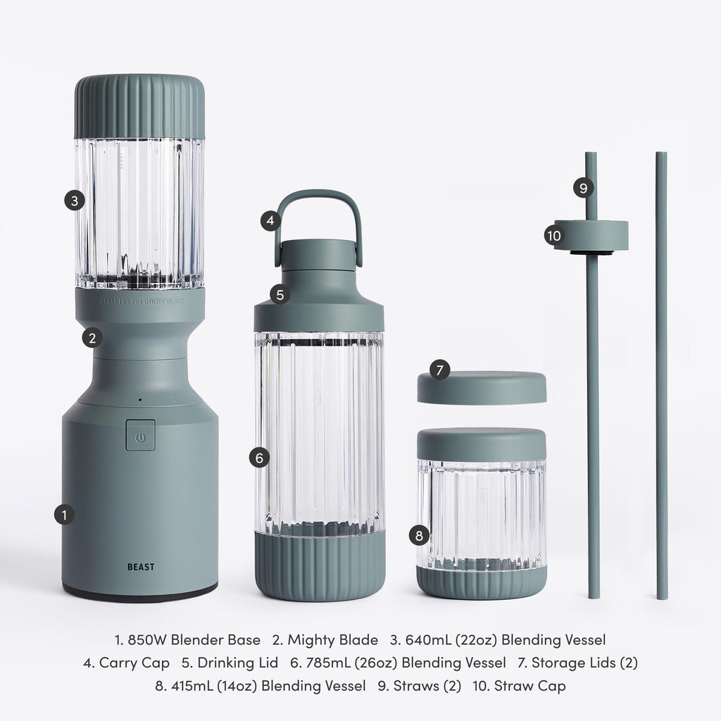Beast Mighty 850 Plus Personal Blender, XL Vessel, Mist, 850W