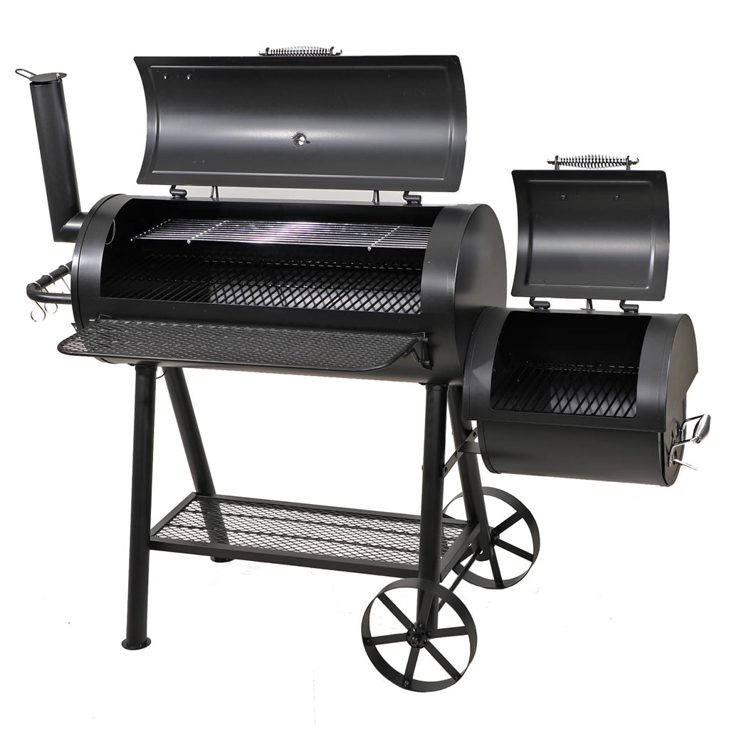Offset Smoker Charcoal Grills with 37 Inch Cook Chamber for Outdoor Cooking