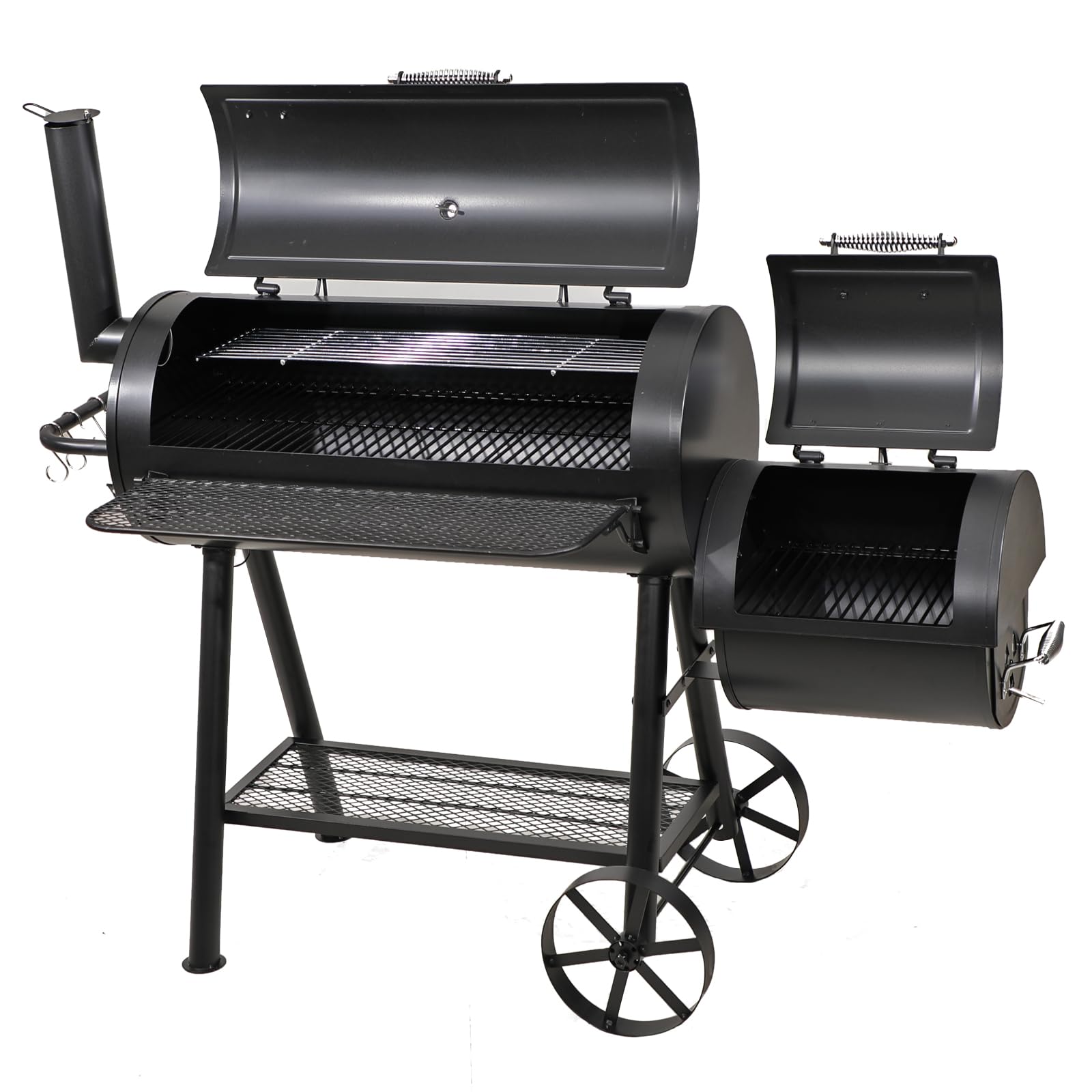 Offset Smoker Charcoal Grills with 37 Inch Cook Chamber for Outdoor Cooking
