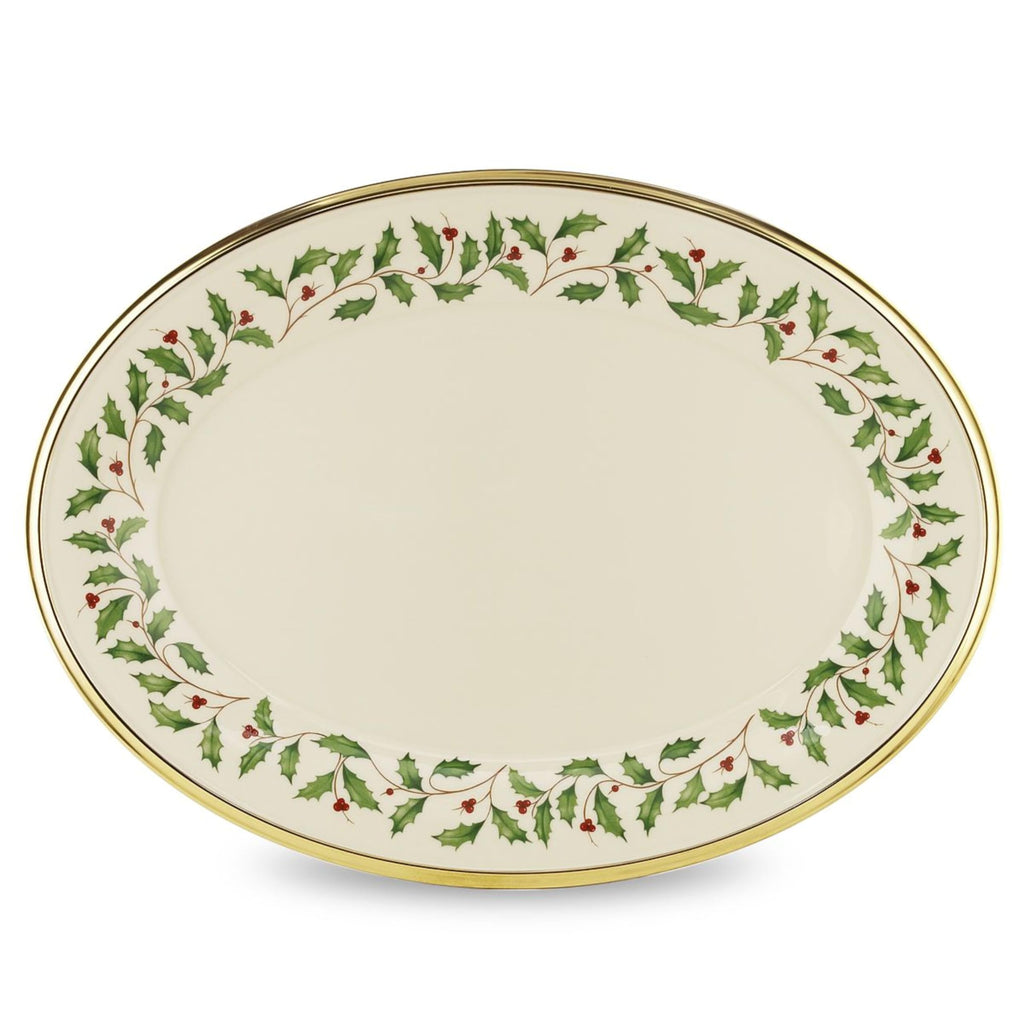 Lenox Holiday Oval 13-Inch Porcelain Christmas Serving Platter