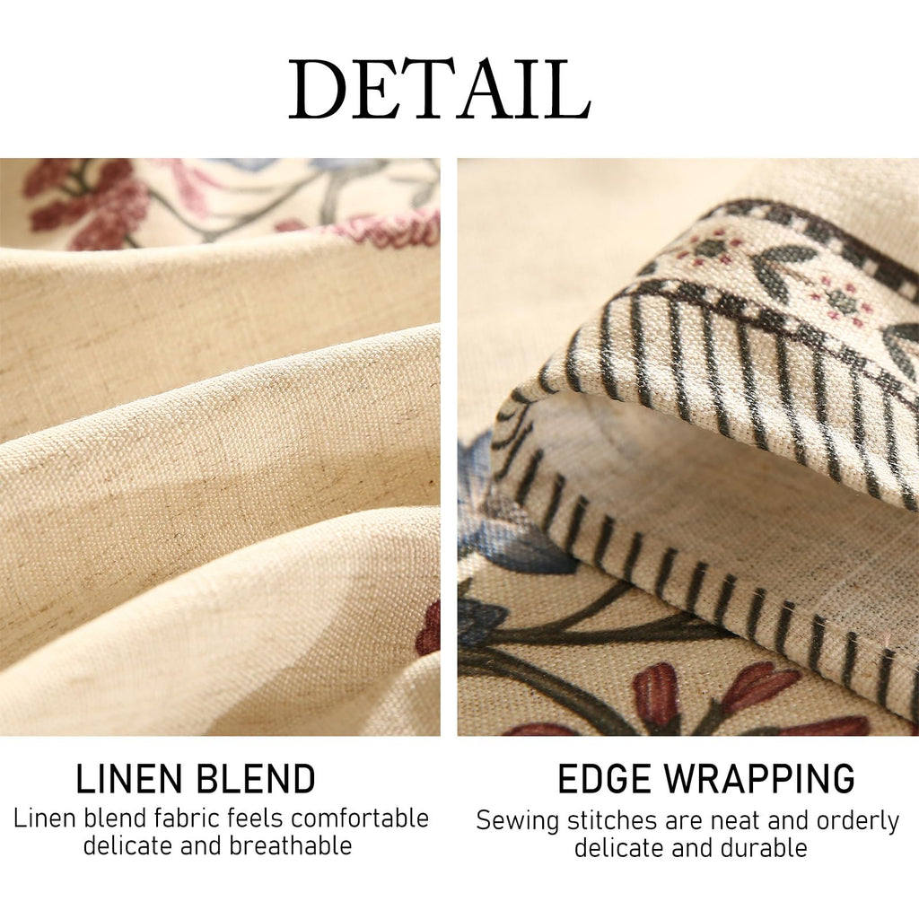 ISAENNE Designer French Linen Square Tablecloth,67"x67"-Helena E