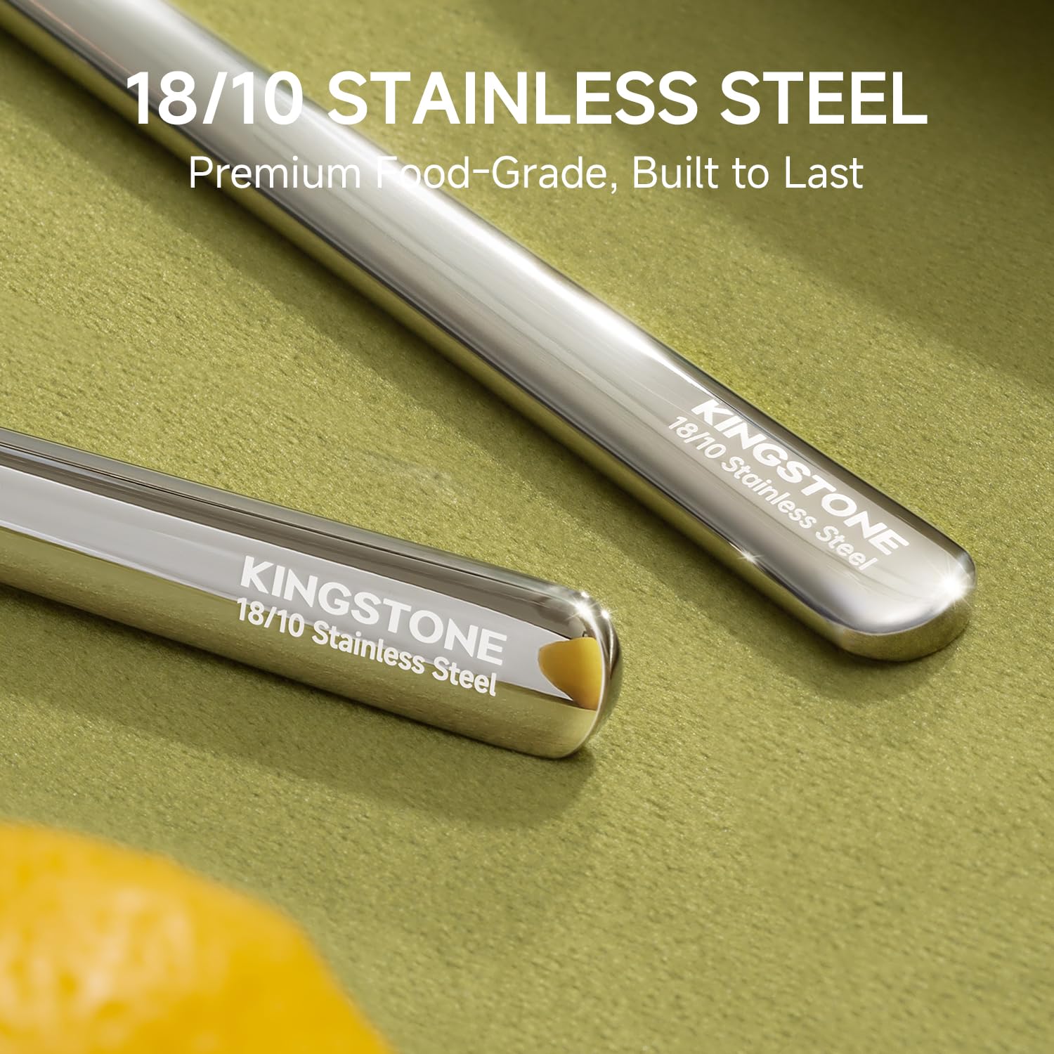 KINGSTONE 36-Piece Silverware Set with Steak Knives, Flatware Set for 6, 18/10 Stainless Steel Tableware Cutlery Set for Home Restaurant, Mirror Finish,Modern Design