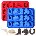 2 PCS Cowboy Chocolate Molds, Cowboy Hat, Boots, Saddle Shaped Cakesicle Molds Silicone, Western Party Theme, For Cupcakes, Cake Pops, Jellies, Chocolates, Candies(Blue,Red)