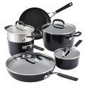 KitchenAid Hard Anodized Nonstick Cookware/Pots and Pans Set, 10 Piece - Matte Black