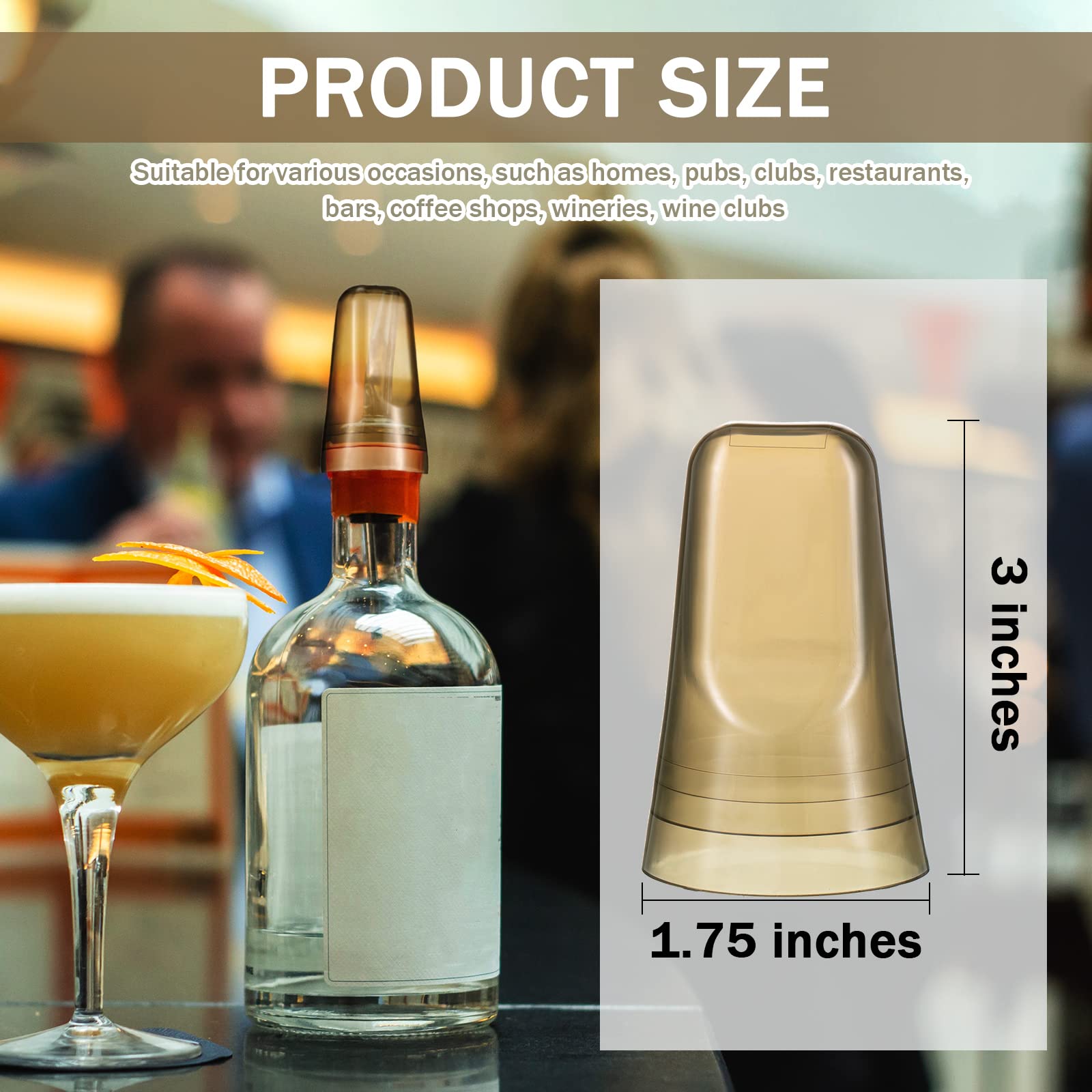 Chengu 80 Pieces Liquor Bottle Covers Pour Spout Covers Bar Toppers for Bottles Universal Pour Dispenser Dust Translucent Silicone Rubber Spout Caps for Bar Home Kitchen Tools Supplies (Champagne)
