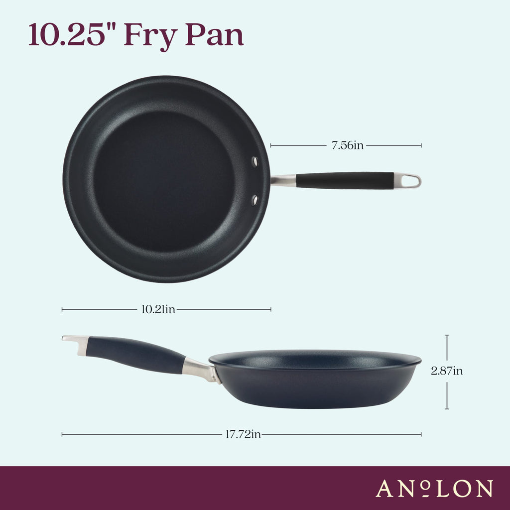Anolon Advanced Home Hard-Anodized Nonstick Frying Pan, 10.25-Inch Nonstick Pan, Onyx