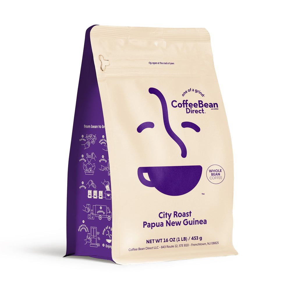 Coffee Bean Direct City Roast Papua New Guinea, Whole Bean, 1lb Bag
