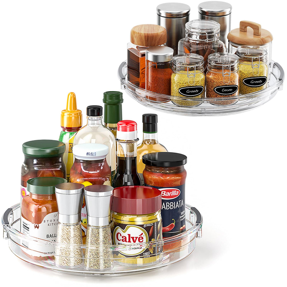 LAMU 3 Pack Lazy Susan Organizer Turntable for Cabinet, 9.25'' 10.6'' 12''