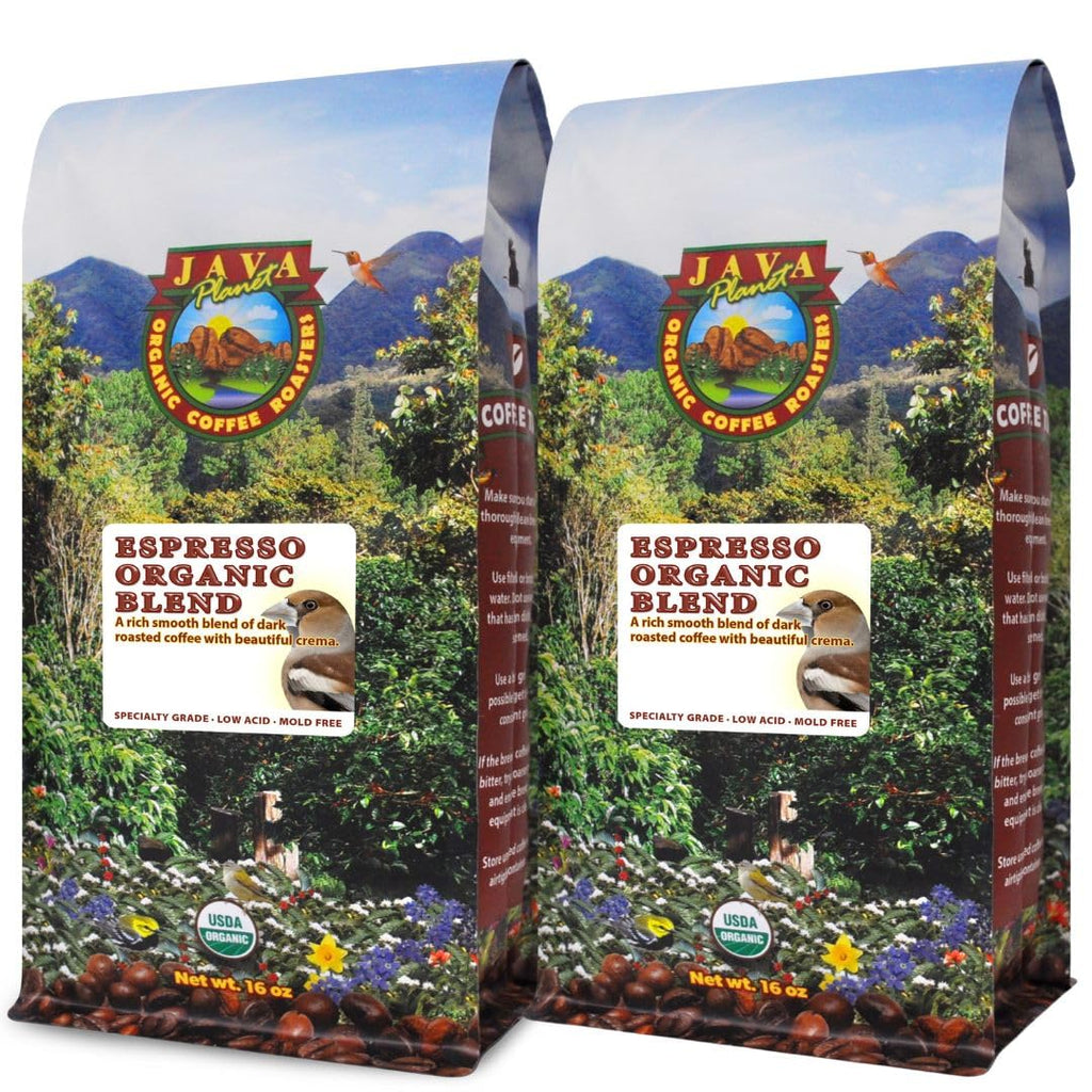 Java Planet Organic Espresso Beans, Whole Bean Dark Roast Coffee, 32 oz