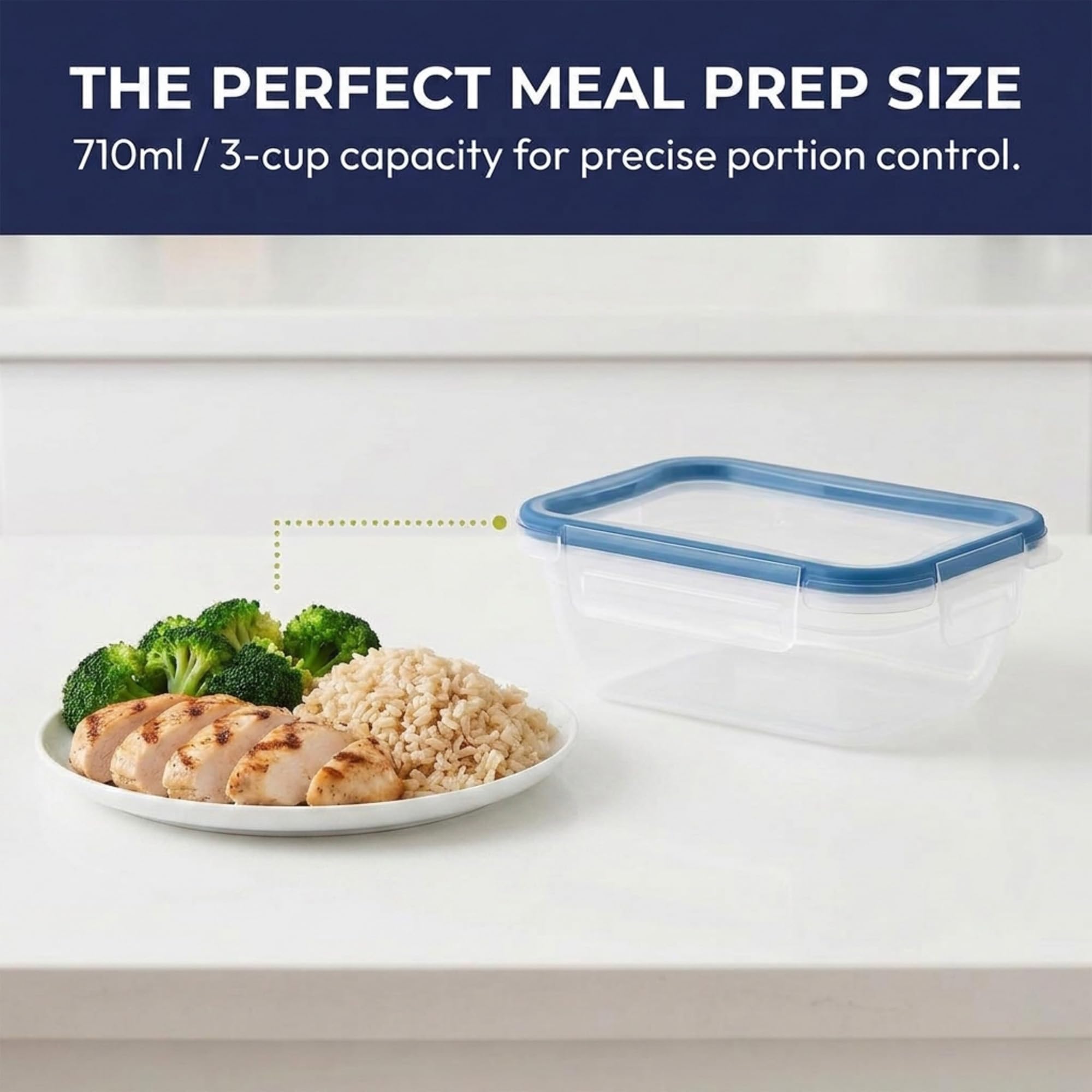 Snapware Plastic Total Solutions (5-Pack, 3 Cup) Food Storage Containers Set, Airtight & Leakproof Plastic Locking BPA-Free Lids Tupperware, Freezer Dishwasher Microwave Safe